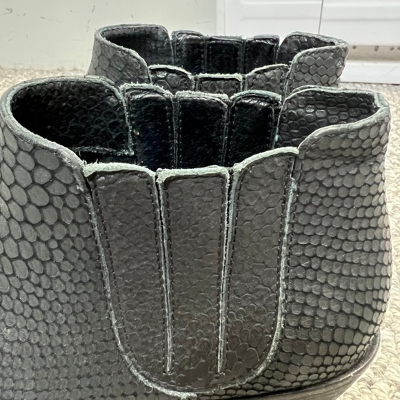 JOIE Barlow black leather snakeskin heeled ankle boots booties EU 37.5 - Picture 7 of 14